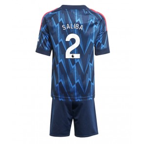 Arsenal William Saliba #2 Gostujuci Dres za Dječji 2025-26 Kratak Rukavima (+ kratke hlače)